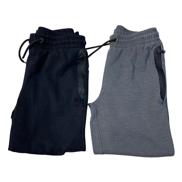 2 Old Navy Boy's Jogger Sweatpants Size M (8) Pull-on Black Grey - Picture 1 of 7